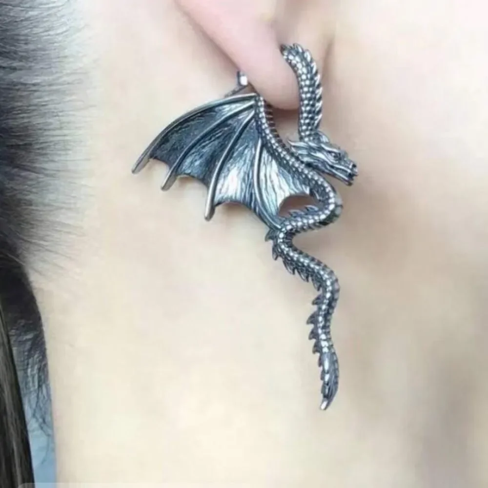 3for$20 1 Pair Gothic Punk Dragon Detachable Dark Style Stud Earrings